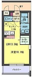 コルトーナ弐番館 1Kの間取図画像