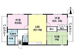 パミール香貫 3LDKの間取図画像