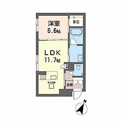 シャーメゾン絆IV 1LDKの間取図画像