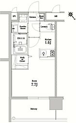 エンクレストベイ天神東2 1Kの間取図画像