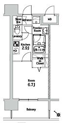 エンクレスト博多LIBERTY 1Kの間取図画像