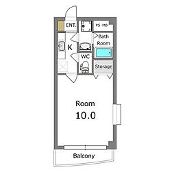 ArtNest 1Kの間取図画像