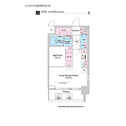 COMFORIA江坂広芝町 1LDKの間取図画像