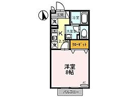 RIO・AONO1号館 1Kの間取図画像