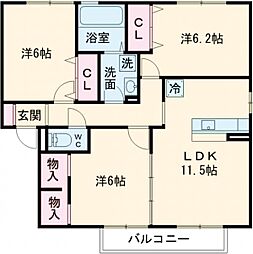R'セレスト2 3LDKの間取図画像