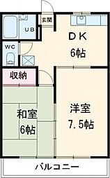 ハートランド弐番館 2DKの間取図画像