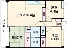 レイクサイド・テラス 3LDKの間取図画像