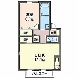 グランシャリオ 1LDKの間取図画像
