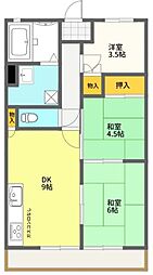 リアルティ大久保駅前 3DKの間取図画像