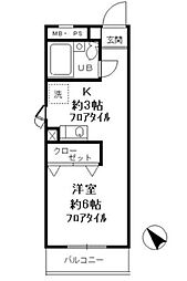 昭島コートエレガンスElle-E 1Kの間取図画像