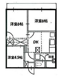 西ノ須ハイツ 3DKの間取図画像