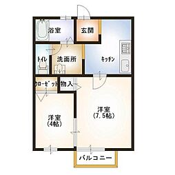 サンライズヒルズ 2Kの間取図画像