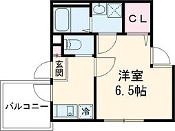 ALEGRIA津久野North 1Kの間取図画像