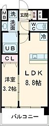 プレサンスTHEKYOTO粋都 1LDKの間取図画像