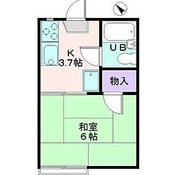 タイムリー 1Kの間取図画像