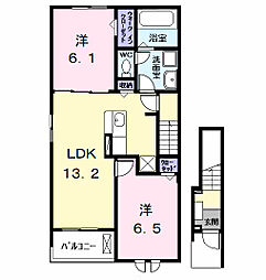サンクチュアリ 2LDKの間取図画像