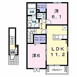 ルピナス2 2LDKの間取図画像
