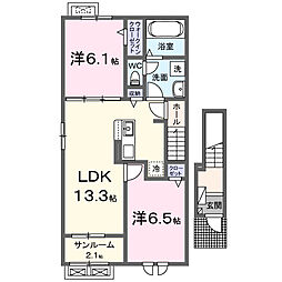 スケールI 2LDKの間取図画像