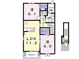 エレガントつくば 2LDKの間取図画像
