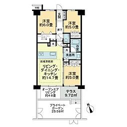 ヴェレーナ赤羽志茂プレミアテラス 3LDKの間取図画像
