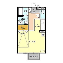 レジデンス東光3 1Kの間取図画像