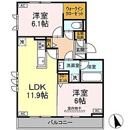Shympathique(サンパティーク) 2LDKの間取図画像