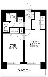 アヴェーラ並木 1LDKの間取図画像