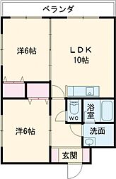 フジ企画ビル 2LDKの間取図画像