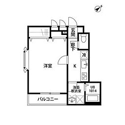 アンプルールリーブル苗場 1Kの間取図画像