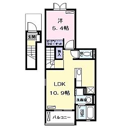 グレイスヒルズ1 1LDKの間取図画像