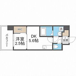 セレニテ福島プリエ 1DKの間取図画像