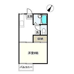 グリーンハイツ 1Kの間取図画像