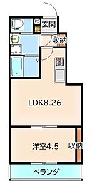 (仮称)桜木北共同住宅 1LDKの間取図画像