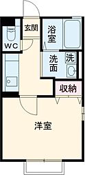 サニースマイル 1Kの間取図画像