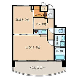 サンシャインプリンセス北九州 1LDKの間取図画像