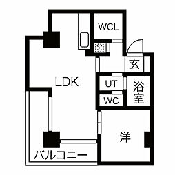 オズアロッジオ 1LDKの間取図画像