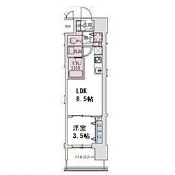 大阪市中央区松屋町住吉マンション 1LDKの間取図画像