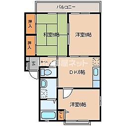 フレグランス桜木C 3DKの間取図画像