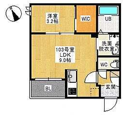 REGALEST千田町 1LDKの間取図画像