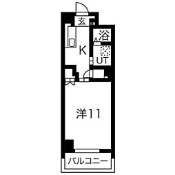 グランダール吹上 1Kの間取図画像