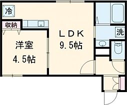アマン幸町 1LDKの間取図画像