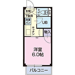 クローカス3 1Kの間取図画像