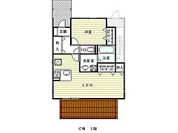 グレースガーデンC 1LDKの間取図画像
