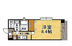 ピュアドーム箱崎アネックス 1Kの間取図画像