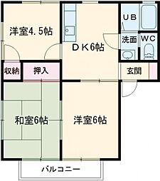 アーバンハイツ植松・A 3DKの間取図画像