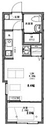 清瀬市元町2丁目アパート 1LDKの間取図画像