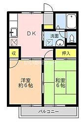 サンモール2 2DKの間取図画像