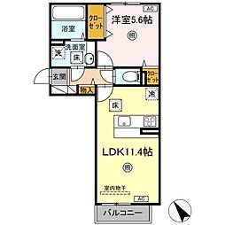 Dーroom N 1LDKの間取図画像