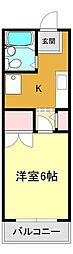 平井ハイツ 1Kの間取図画像