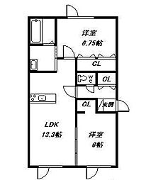 RM・PLACE4 2LDKの間取図画像